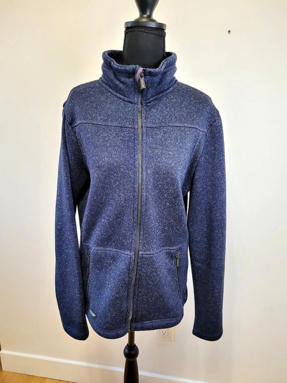 🍂 McKinley Rubin II Womens Knit Fleece Full Zip Jacket Black Iris - Medium